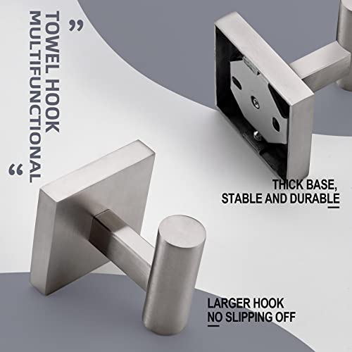 KOKOSIRI Robe Hook Bathroom Towel Coat Hooks for Bath Kitchen Wall 2 Pack Brushed Nickel Stainless Steel B1013BR-P2 - color: Brushed Nickel, size: 2 Pack