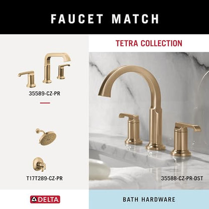 DELTA Faucet 78908-CZ Tetra 8 in. Hand Towel Bar Bath Hardware Accessory in Champagne Bronze (Pack of 3) - color: Champagne Bronze, size: 8 inch (Pack of 3)