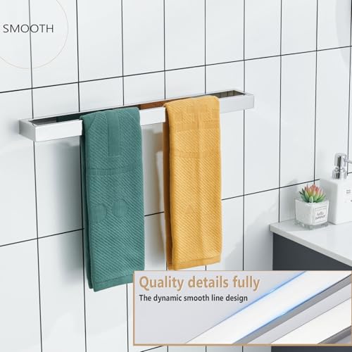KOKOSIRI Towel Holder Chrome Bath Towel Bar Rack 20-Inch Kitchen Holder Polished Stainless Steel for Bathroom Hardware Wall Mounted, 1 Pack B4008CH-L20 - color: Polished Chrome, size: 20-Inch