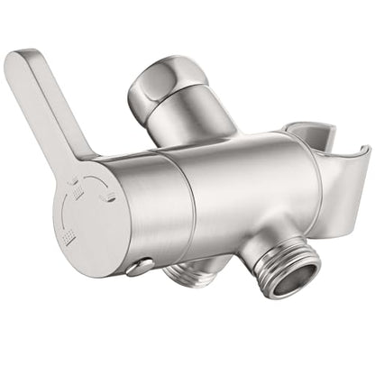 3 Way Shower Diverter Valve with Hand Shower Holder, G1/2 Shower Head Splitter, Shower Arm Diverter, Bathroom Universal Shower System Replacement Part (Brushed) - color: Brushed
