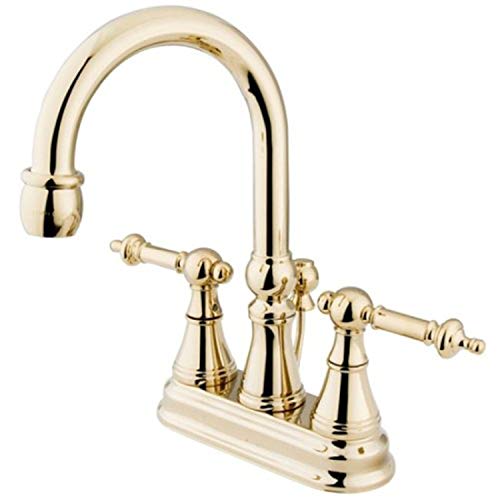 Kingston KS2612TL 4" Centerset Bathroom Faucet, Polished Brass