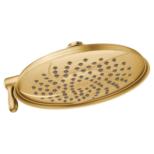 Moen Isabel Brushed Gold 8" Eco-Performance Two-Function Showerhead with Immersion Technology, S1311EPBG - color: Brushed Gold, style: Eco-Performance