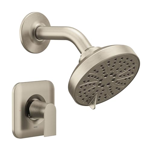 Moen Genta LX Pressure Balancing Eco-Performance Modern Shower Trim with Showerhead and Lever Handle, Posi-Temp Valve Required, Brushed Nickel, T2472EPBN - color: Brushed Nickel, size: (Pack of 1)