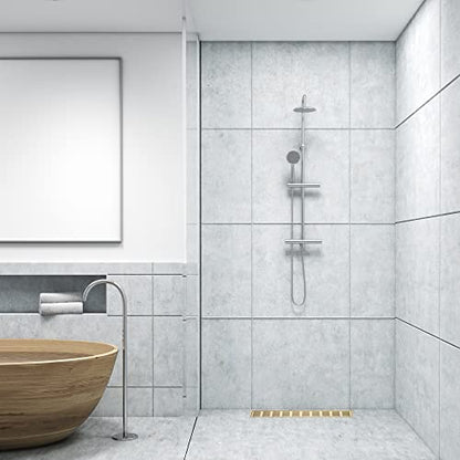 Linear Shower Drain 28 Inch, Professional Brushed SUS-304 Stainless Steel Shower Drain, 51L/Min Fast Drainage Floor Linear Drain, US Standard CUPC Certified, Zirconium Gold, SD-109 - color: Zirconium Gold, size: 28 Inch