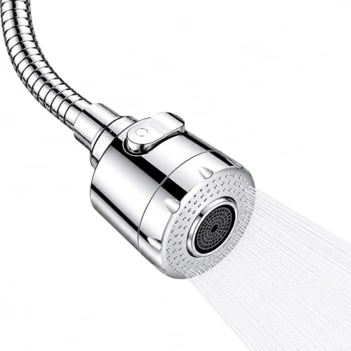 Faucet Extender for Kitchen Sink with Faucet Sprayer Attachment, 360° Rotating Faucet Adapter, Movable Faucet Head for Full Sink Coverage, Fully Adjustable, Quick & Easy Setup