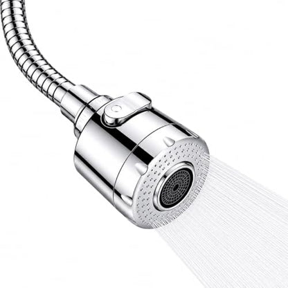 Faucet Extender for Kitchen Sink with Faucet Sprayer Attachment, 360° Rotating Faucet Adapter, Movable Faucet Head for Full Sink Coverage, Fully Adjustable, Quick & Easy Setup