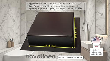 Ready-to-Tile Square Shower Niche – 16" x 16", Single 12" x 12" Shelf, 3.5" Deep – Made in USA - size: 16" x 16" Single Shelf (USA)