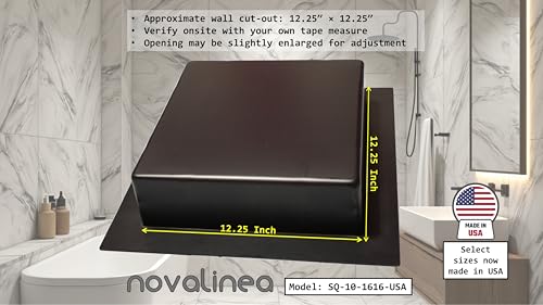 Ready-to-Tile Square Shower Niche – 16" x 16", Single 12" x 12" Shelf, 3.5" Deep – Made in USA - size: 16" x 16" Single Shelf (USA)