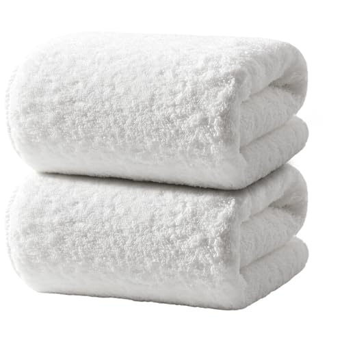 REDKISS Ultra-Plush Bath Towel Set - 900GSM Premium Thick Cotton for Bathroom & Spa, Super Absorbent Bath with No Shedding (2-Piece Bath Twoel Set for Adults, Luxury Hotel & Home Use)-White - color: White, size: Bath Towel Set of 2