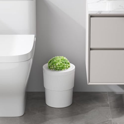 Lifewit 2.6 gal Dog Proof Trash Can with Pop-Up Lid | Small Hidden Garbage Can with Decorative Faux Plant, Plastic Waste Basket for Bedroom, Office, Living Room, Kitchen, Bathroom