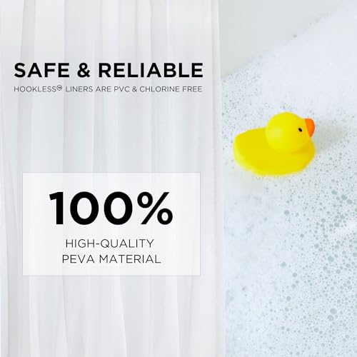 Hookless It’s A Snap! Plastic PEVA Antimicrobial Snap-in Replacement Shower Curtain Liner Curtain with Sheer Window, 70" x 54", Water-Repellent, Easy Install, Frost (Pack of 6) - color: Antimicrobial Frost, size: 70"W x 54"L (Pack of 6), style: With Magne
