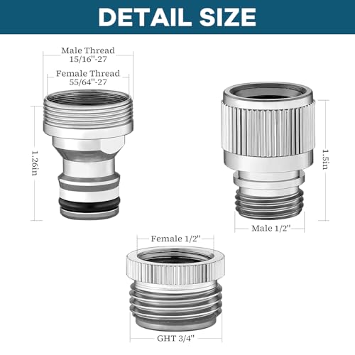 Sink Faucet Quick Connector - Faucet to Hose Adapter for Kitchen/Bathroom Connect Shower Hose, Garden Hose, Portable Washing Machine, Pet Bathing Durable Chrome Finish (Faucet Adapter) - size: Faucet Adapter
