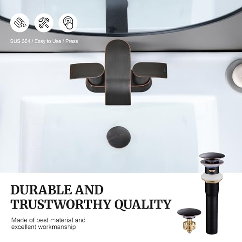 Pop up Sink Drain Stopper with Overflow Oil Rubbed Bronze for Bathroom Vessel Vanity Sink Art Basin，Big Cap Sink Drain with Overflow, Metal Pop-up Drain Strainer with Detachable Basket Stopper - color: Oil Rubbed Bronze, style: with overflow