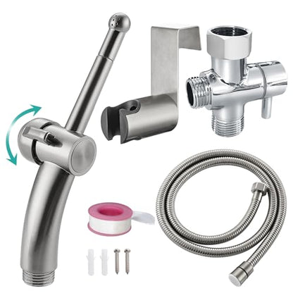 BARROCK Bidet Sprayer for Existing Toilet, Advanced Handheld Ergonomic Jet Spray Set with Precision Water Pressure Control for Muslim Shower/Feminine Hygiene/Pet Cleaning, Bruhsed Nickel - color: Brushed Nickel