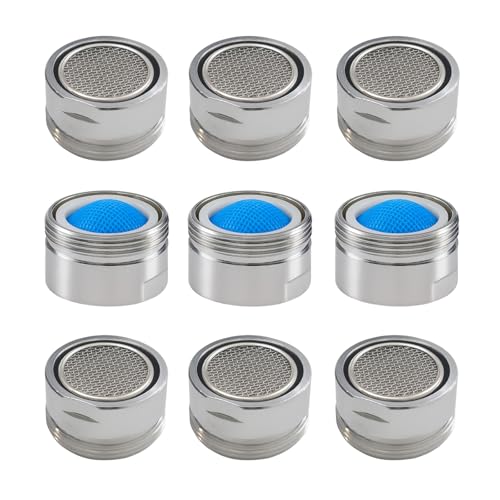9 Pack Faucet Aerator Attachment, Chrome Brass Sink Accessory, 15/16 Inch 24mm External Thread, Replacement Part (M24 Male Thread) - style: 15/16 Inch External Thread