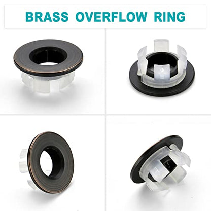 BESTILL Bathroom Sink Drain Stopper, Push Pop Up Drain with Overflow, Oil Rubbed Bronze - color: Oil Rubbed Bronze, style: with Overflow