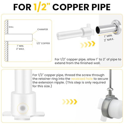 Four in One Universal Tub Spout Adapter, Bathroom Bathtub Faucet Replacement Kit with Assembly Tool Fits 1/2'' Copper Pipe, 1/2'' IPS and 3/4'' IPS