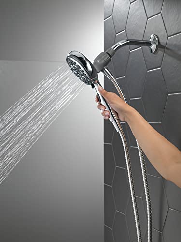 Delta Faucet 6-Spray SureDock Magnetic Shower Head with Handheld Spray, Chrome Shower Head with Hose, Showerheads & Handheld Showers, Handheld Shower Heads, MagnaTite Docking, Chrome 75609 - color: Chrome