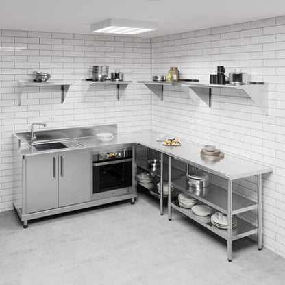 AmGood 36" Long X 18" Deep Stainless Steel Wall Shelf | NSF Certified | Appliance & Equipment Metal Shelving | Kitchen, Restaurant, Garage, Laundry, Utility Room - size: 36" Long X 18" Deep