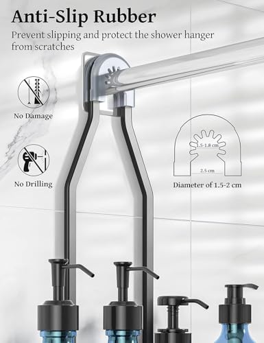 Never Rust Shower Caddy Hanging, Aluminum Shower Racks for Inside Shower, 3-Tier Shower Organizer Hanging Over Shower Head with Hooks and Soap Holder, Black - color: Black
