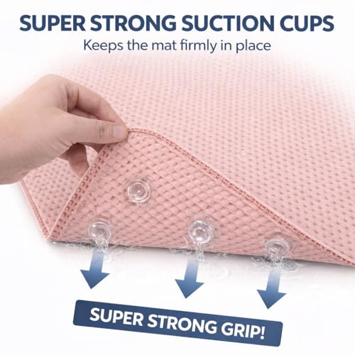 Bathtub Mat Non Slip, Bath Mat for Tub Non Slip, Tub Mat Extra Large 36 x 17 in, Bathtub Mat with Suction Cups & Drain Holes, Soft Foam, Machine Washable, Grey - color: Grey