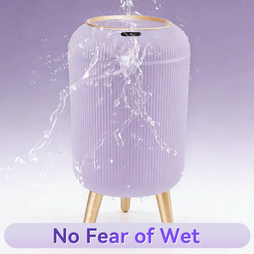 Bathroom Trash Can Automatic Touchless,3 Gallon Purple Gabage can | Motion Sensor Trash Can with Lid and legs,Smart Diaper Garbage Bin,Auto Small WasteBasket for Bedroom,Office,Restroom,Laundry - color: Purple
