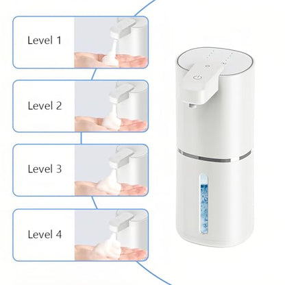 Tiiyee Automatic Foaming Soap Dispenser, 12.8oz/380ml Touchless Foam Dispenser USB Rechargeabled Wall Mounted Smart Dispensing 4 Gear Adjustable for Household Bathroom Kitchen Office Hands Free(Foam) - size: Foam