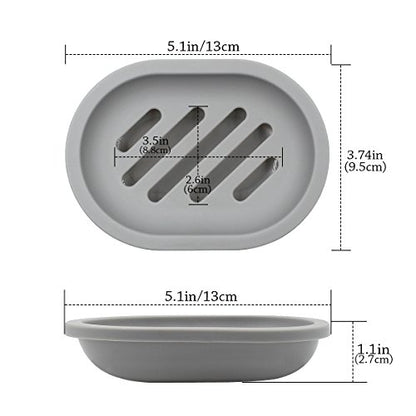 Topsky 2-Pack Soap Dish with Drain, Soap Holder & Saver, Easy Cleaning, Dry, Stop Mushy Soap (Gray) - color: Grey