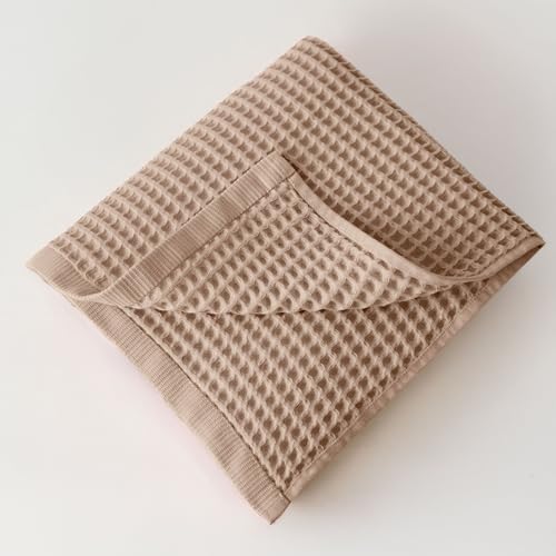 Premium Waffle Bath Sheet Towels Pack of 2 Extra Large 35x71 inch - 100% Turkish Cotton, Waffle Weave, Quick Dry, Lint Free, Light, Thin, Oversized Bath Towel (Brown, Set of 2 Bath Towels) - color: Brown, size: Set of 2 Bath Towels