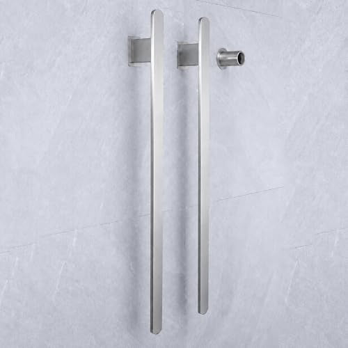 Bathroom Heated Towel Rack,Brushed Nickel Towel Warmer,2Bars, 110V | Smart Touch Control, Wall Mounted, Concealed Hardwired, Stainless Steel, Dry Towels in Modern Bathrooms, Space-Saving Design - color: Brushed Nickel-2 Bars