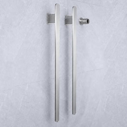 Bathroom Heated Towel Rack,Brushed Nickel Towel Warmer,2Bars, 110V | Smart Touch Control, Wall Mounted, Concealed Hardwired, Stainless Steel, Dry Towels in Modern Bathrooms, Space-Saving Design - color: Brushed Nickel-2 Bars