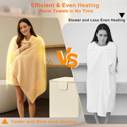 Foldable 40L Large Towel Warmer Bucket，360° Even Heating SPA Towel Warmers for Bathroom, Fast Heating with 4 Modes & 30/60/90 Min Presets & Auto Shut-Off, Gift Box - color: Dark Gray
