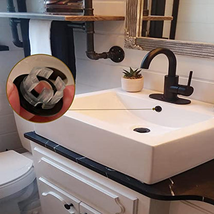 2 Pack Sink Overflow Ring Matte Black Bathroom Vanity Sink Overflow Cover Insert in Round Trim Cap Brass Material