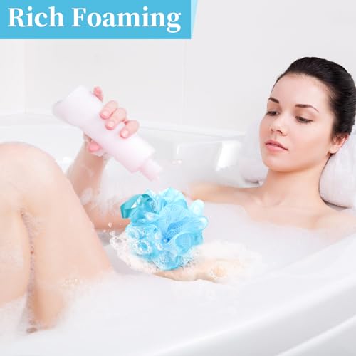 BCKENEY Bath Loofah Shower Sponge Body Back Scrubber Soft Mesh Shower Puffs Exfoliating Loofa for Women & Men Bath Accessories Cleaning Tool (4Pcs 75G, Extra Large) - size: 1 Count (Pack of 4)