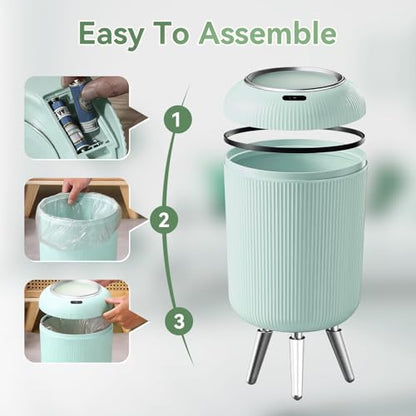 Procade Blue Bathroom Trash Can with Lid,Small Automatic Touchless Trashcan | 3 Gal Motion Sensor Trash can with Legs,Mini Auto Garbage Can,Smart Plastic Waste Basket for Bedroom,Kitchen,Dorm,rv,Office - color: Blue