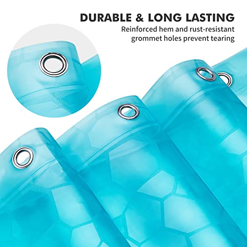 Bostofy Shower Curtain Liner,Waterproof Heavyweight 8g EVA Shower Liner with 3 Magnets and 12 Rustproof Metal Grommets, 72" W x 84" L - color: Blue Cube, size: 72"W x 84"L (Pack of 1)