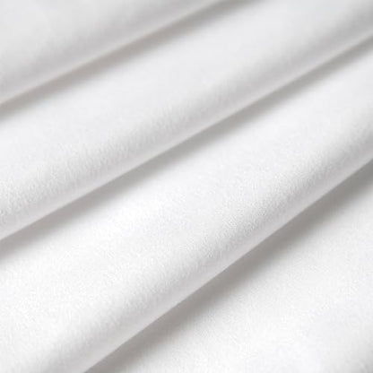 Zenna Home Fabric Shower Curtain Liner, Water Repellent Soft Microfiber Cloth Liner for Showers and Bathtubs, Washable Shower Curtain Fabric with Weighted Hem, 70 x 72 Inch, White