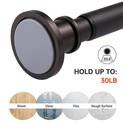 BRIOFOX Industrial Shower Curtain Rod - Never Rust Non-Slip 43-72 Inch Stainless Steel, Bronze, Painted-gold Finial - color: Bronze Painted-gold Finial, size: 43-72 Inch