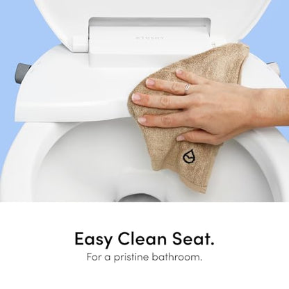 TUSHY Wave Non-Electric Bidet Toilet Seat, Round, Platinum Knob | Quick-Release, DuoFlow Front and Rear Wash, Self-Cleaning Nozzle, Soft-Close Lid, Sleek Design, 10 Minute DIY Install - color: White/Platinum, style: Single Temp - Round Seat