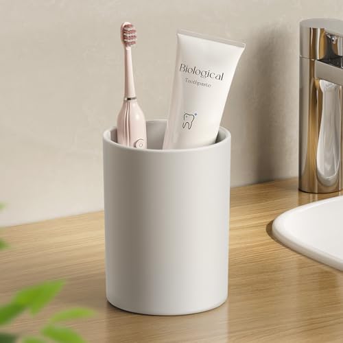 Toothbrush Cup 13.75oz Bathroom Tumbler 1PK,Grey | Easy to clean 390ml plastic bathroom tumbler with non-slip grip. Durable toothbrush cup for home, travel and business. - color: Grey, size: 1PC