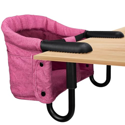 Hook On High Chair - Portable & Foldable for Babies 6-36 Months, Family & Travel Use with Carry Bag(Rose Red) - color: Rose Red