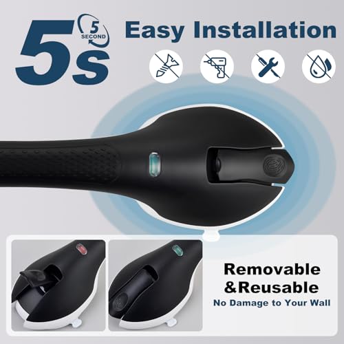 Shower Grab Bar 2 PCS Suction Grab Bars for Bathtubs and Showers, Shower Handle Removable Shower Handrails for Kids, Bathroom Safety Grip Waterproof(Black) - color: Black-