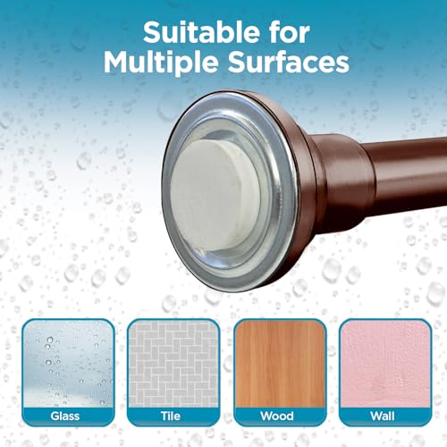 BLACK+DECKER Tension Shower Curtain Rod 42-72 Inch – Drill-Free Adjustable Curtain Rod, Rust-Resistant Stainless Steel Tension Curtain Rod for Shower, Bathroom, Window, Closet – 35 lb Capacity - color: Oil Bronze