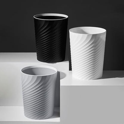 Bathroom Trash Can 1.8 Gallon Small Waste Basket Garbage Can for Dorm Kitchen Toilet Office Bedroom, 2 Pack White - color: White
