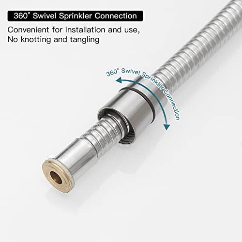 Homevacious 100 Inch Replacement Handheld Shower Hose Brushed Nickel | Brass Fittings Extra Long Flexible Stainless Steel