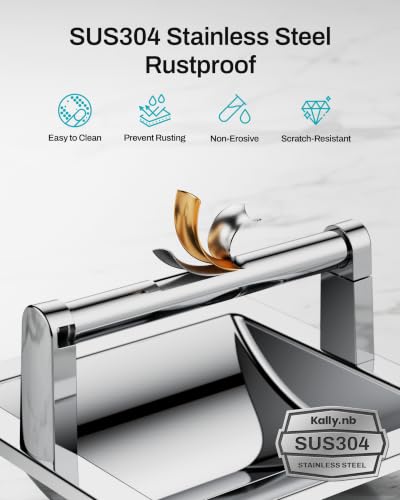 Recessed Toilet Paper Holder Brushed Chrome, in-Wall, 304 Stainless Steel | Inset Toilet Paper Holder, Spring-Free Pivoting Arm, Space-Saving Flush Mount, Fits Rolls up to 6 in - color: Brushed Chrome