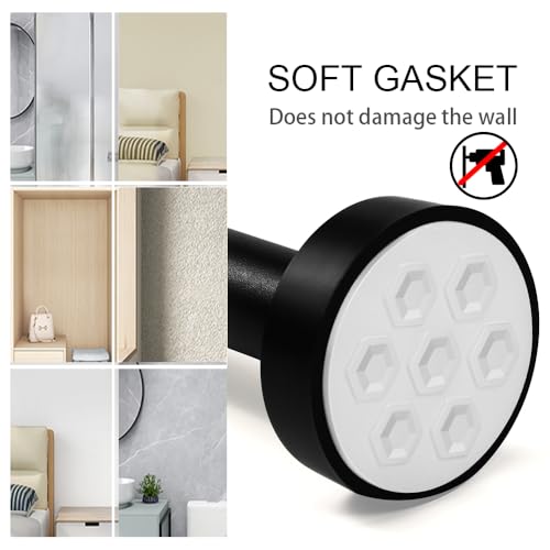 Matte Black Adjustable Spring Tension Shower Curtain Rod 31-58" – No Drilling Required, Easy Installation, Anti-Slip ABS Base, Phosphating & Electrostatic Coating, Holds Up to 66 lbs, for Bathrooms - size: 31"-58"