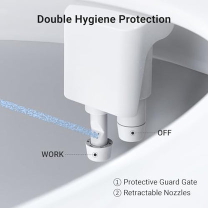 Bidet Attachment for Toilet Seat Sprayer - Non Electric Dual Nozzle with Cold Water - Self Cleaning Toilets Bathroom Spray for Butt Wash - Easy Slim Adjustable Pressure Control Rv Bidets Gifts - color: Rose Gold