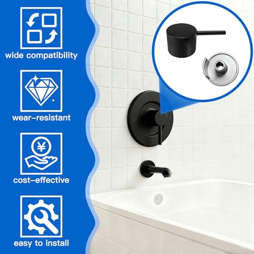 All Metal Replacement for Moen Tub/Shower Lever Handle, Compatible with Moen Posi Temp Shower Handle and for Cartridge,Single Handle Faucets for Adjust Water Volume and Temperature,Matte Black - color: Matte Black