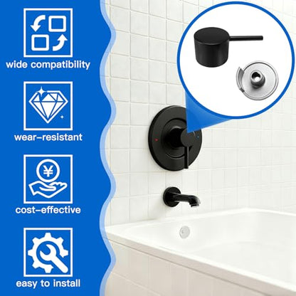 All Metal Replacement for Moen Tub/Shower Lever Handle, Compatible with Moen Posi Temp Shower Handle and for Cartridge,Single Handle Faucets for Adjust Water Volume and Temperature,Matte Black - color: Matte Black